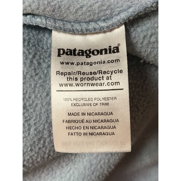 Patagonia Synchilla Snap-T Recycled Fleece Pullover Eucalyptus Berlin Blue Large - Picture 10 of 13